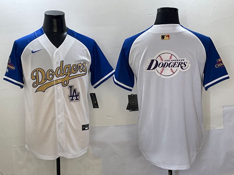 Men Los Angeles Dodgers Blank White Blue Gold Game Nike 2025 MLB Jersey style 42939->los angeles dodgers->MLB Jersey